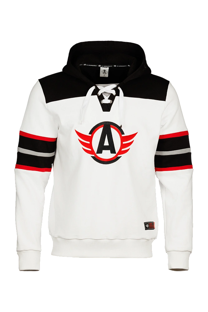 Толстовка на шнуровке белая, лого