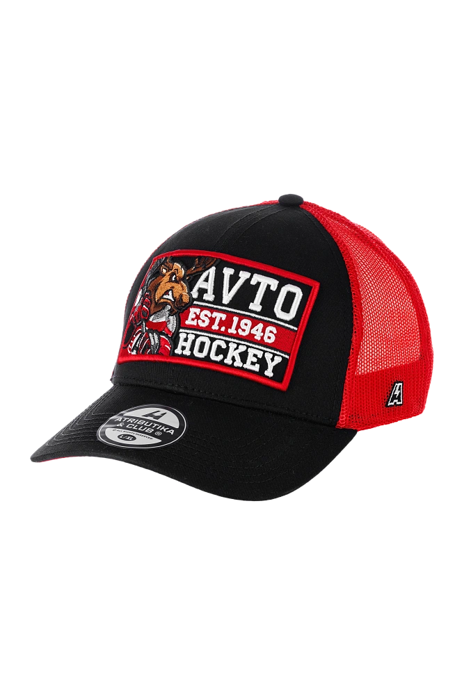 Бейсболка ХК Автомобилист Чёрный козырёк с маскотом