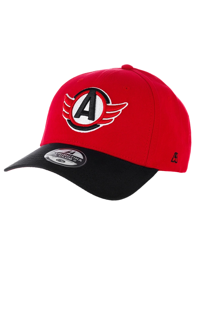 Бейсболка ХК Автомобилист Красная с чёрным козырьком детская