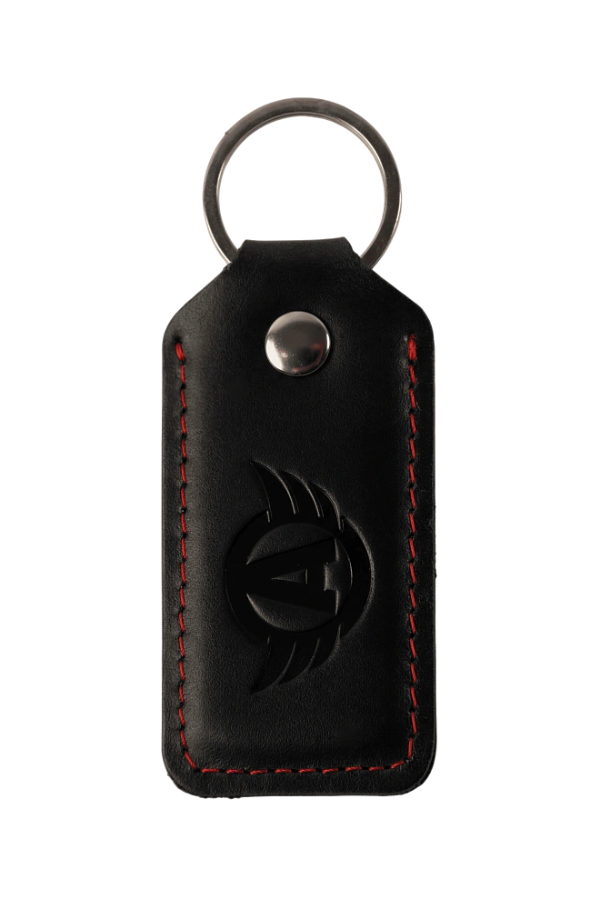 Брелок, нат. кожа, чёрный